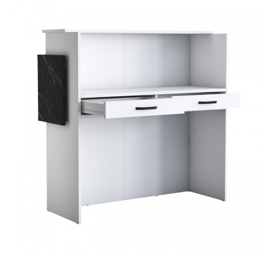 Γραφείο reception Triana μελαμίνης λευκό-ανθρακί 110x40x110εκ Υλικό: European E1 Grade Melamine Faced 18 mm Particle Board 182-000070 Γραφείο reception Triana μελαμίνης λευκό-ανθρακί 110x40x110εκ Υλικό: European E1 Grade Melamine Faced 18 mm Particle Board 182-000070