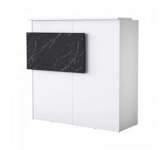 Γραφείο reception Triana μελαμίνης λευκό-ανθρακί 110x40x110εκ Υλικό: European E1 Grade Melamine Faced 18 mm Particle Board 182-000070 Γραφείο reception Triana μελαμίνης λευκό-ανθρακί 110x40x110εκ Υλικό: European E1 Grade Melamine Faced 18 mm Particle Board 182-000070