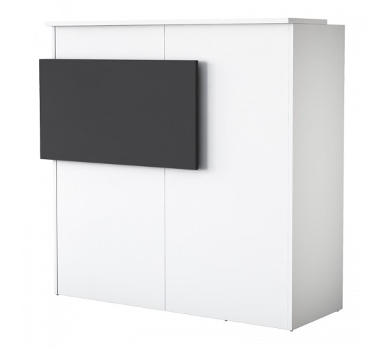 Γραφείο reception Triana μελαμίνης λευκό-ανθρακί 110x40x110εκ Υλικό: European E1 Grade Melamine Faced 18 mm Particle Board 182-000070 Γραφείο reception Triana μελαμίνης λευκό-ανθρακί 110x40x110εκ Υλικό: European E1 Grade Melamine Faced 18 mm Particle Board 182-000070