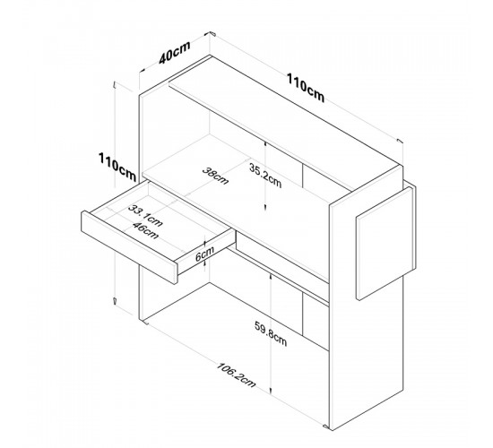 Γραφείο reception Triana μελαμίνης λευκό-ανθρακί 110x40x110εκ Υλικό: European E1 Grade Melamine Faced 18 mm Particle Board 182-000070 Γραφείο reception Triana μελαμίνης λευκό-ανθρακί 110x40x110εκ Υλικό: European E1 Grade Melamine Faced 18 mm Particle Board 182-000070