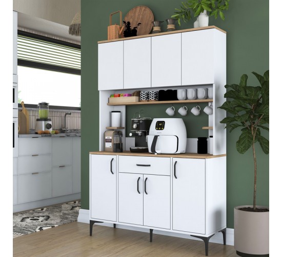 Mπουφές με ράφι Cordie λευκό μελαμίνης 120x40x184.2εκ Υλικό: MELAMINE-PP 182-000108 Mπουφές με ράφι Cordie λευκό μελαμίνης 120x40x184.2εκ Υλικό: MELAMINE-PP 182-000108