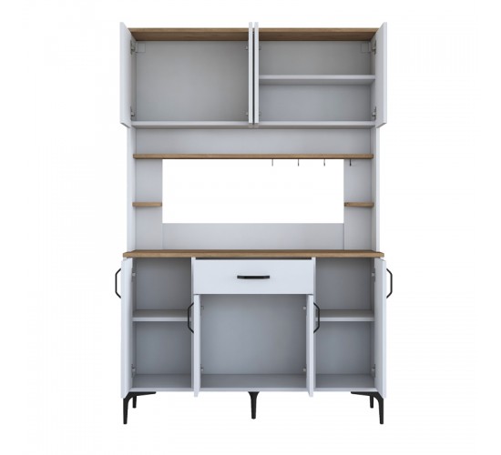 Mπουφές με ράφι Cordie λευκό μελαμίνης 120x40x184.2εκ Υλικό: MELAMINE-PP 182-000108 Mπουφές με ράφι Cordie λευκό μελαμίνης 120x40x184.2εκ Υλικό: MELAMINE-PP 182-000108