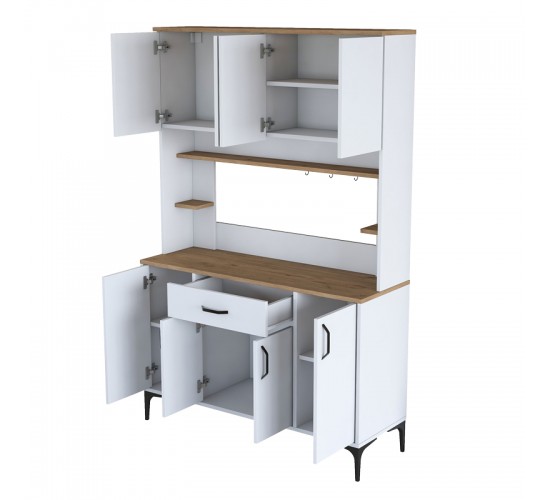 Mπουφές με ράφι Cordie λευκό μελαμίνης 120x40x184.2εκ Υλικό: MELAMINE-PP 182-000108 Mπουφές με ράφι Cordie λευκό μελαμίνης 120x40x184.2εκ Υλικό: MELAMINE-PP 182-000108