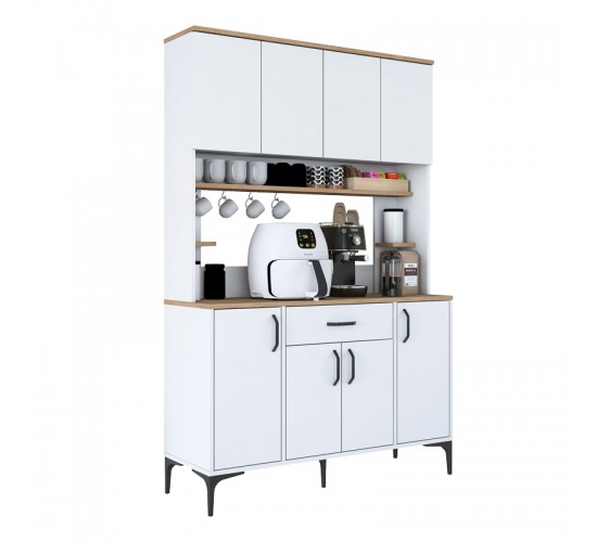 Mπουφές με ράφι Cordie λευκό μελαμίνης 120x40x184.2εκ Υλικό: MELAMINE-PP 182-000108 Mπουφές με ράφι Cordie λευκό μελαμίνης 120x40x184.2εκ Υλικό: MELAMINE-PP 182-000108