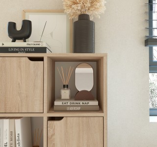 Βιβλιοθήκη Bookel μελαμίνης σε sonoma απόχρωση 59.5x27.5x89εκ Υλικό: CLIPBOARD WITH MELAMINE 184-000101