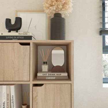 Βιβλιοθήκη Bookel μελαμίνης σε sonoma απόχρωση 59.5x27.5x89εκ Υλικό: CLIPBOARD WITH MELAMINE 184-000101