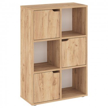 Βιβλιοθήκη Bookel μελαμίνης σε oak απόχρωση 59.5x27.5x89εκ Υλικό: CLIPBOARD WITH MELAMINE 184-000102