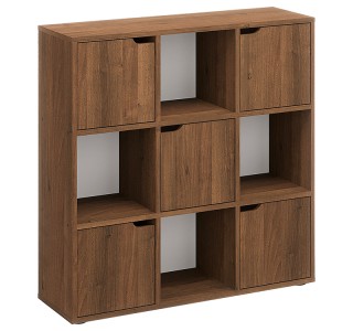 Βιβλιοθήκη Bookel σε καρυδί απόχρωση 88.5x27.5x89.3εκ Υλικό: Laminated chipboard 16 mm 184-000111