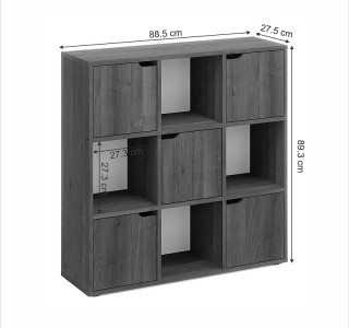 Βιβλιοθήκη Bookel σε καρυδί απόχρωση 88.5x27.5x89.3εκ Υλικό: Laminated chipboard 16 mm 184-000111