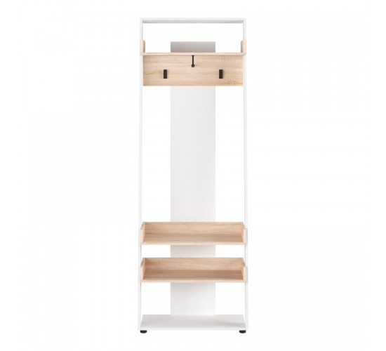 Έπιπλο εισόδου Sciove σε λευκή-φυσική απόχρωση 70x40x200εκ Υλικό: Laminated chipboard 16 mm 184-000120