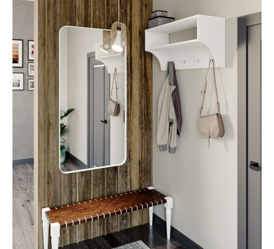 Κρεμάστρα Crosta σε λευκή απόχρωση 80x28x40εκ Υλικό: Laminated chipboard 16 mm 184-000126