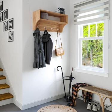 Κρεμάστρα Crosta σε oak απόχρωση 80x28x40εκ Υλικό: Laminated chipboard 16 mm 184-000127