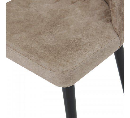 Καρέκλα Adeline βελούδο μπεζ antique-μαύρο πόδι Υλικό: METAL - VELVET - WOOD 190-000028