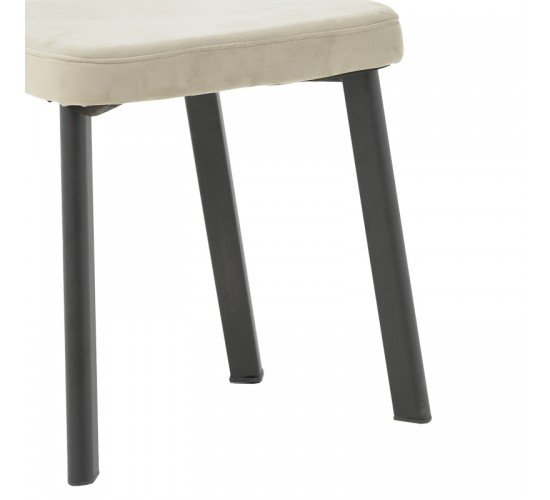 Καρέκλα Joley γκρι βελούδο-πόδι μαύρο μέταλλο 45x39x86.5εκ Υλικό: METAL - PLYWOOD - FABRIC 190-000058