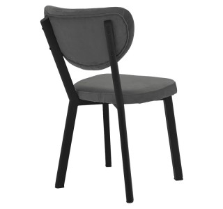 Καρέκλα Joley ανθρακί βελούδο-πόδι μαύρο μέταλλο 45x39x86.5εκ Υλικό: METAL - PLYWOOD - FABRIC 190-000059