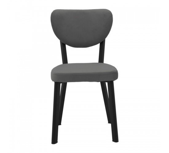 Καρέκλα Joley ανθρακί βελούδο-πόδι μαύρο μέταλλο 45x39x86.5εκ Υλικό: METAL - PLYWOOD - FABRIC 190-000059