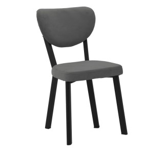 Καρέκλα Joley ανθρακί βελούδο-πόδι μαύρο μέταλλο 45x39x86.5εκ Υλικό: METAL - PLYWOOD - FABRIC 190-000059