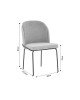 Καρέκλα Dore γκρι-γαλάζιο μπουκλέ ύφασμα-μαύρο μέταλλο 50x47.5x82εκ Υλικό: METAL - PLYWOOD - FABRIC 190-000060