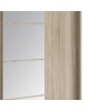 Ντουλάπα ρούχων Elodie τρίφυλλη καθρέπτης συρόμενη sonoma 200x61x216εκ Υλικό: CLIPBOARD WITH MELAMINE COATING 16mm - MDF 192-000024
