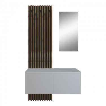 Έπιπλο εισόδου Arika λευκό-sonoma 100x37x199.5εκ Υλικό: CHIPBOARD MELAMINE 192-000034