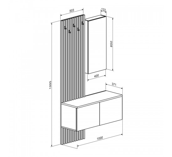 Έπιπλο εισόδου Arika λευκό-sonoma 100x37x199.5εκ Υλικό: CHIPBOARD MELAMINE 192-000034 Έπιπλο εισόδου Arika λευκό-sonoma 100x37x199.5εκ Υλικό: CHIPBOARD MELAMINE 192-000034
