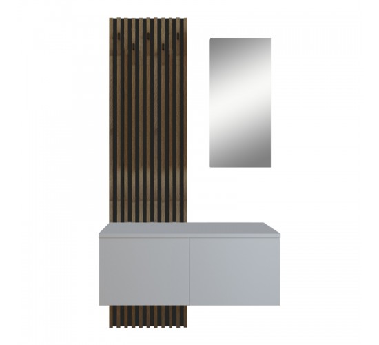Έπιπλο εισόδου Arika λευκό-sonoma 100x37x199.5εκ Υλικό: CHIPBOARD MELAMINE 192-000034 Έπιπλο εισόδου Arika λευκό-sonoma 100x37x199.5εκ Υλικό: CHIPBOARD MELAMINE 192-000034