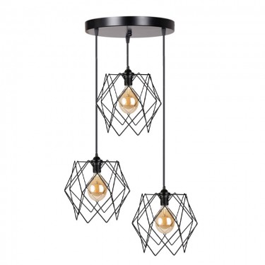 Φωτιστικό οροφής τρίφωτο Zocie Ε27 μαύρο Φ30x85εκ Υλικό: METAL 193-000006