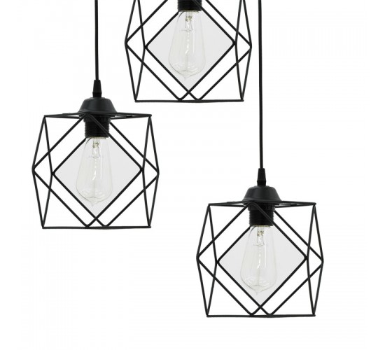 Φωτιστικό οροφής τρίφωτο Karin E27 μαύρο 30x30x90εκ Υλικό: METAL 193-000059