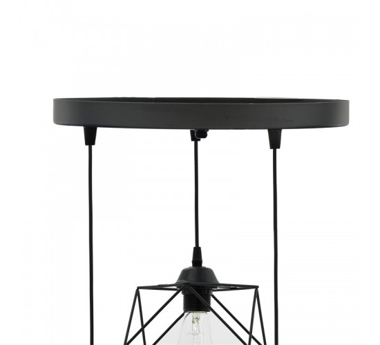 Φωτιστικό οροφής τρίφωτο Karin E27 μαύρο 30x30x90εκ Υλικό: METAL 193-000059