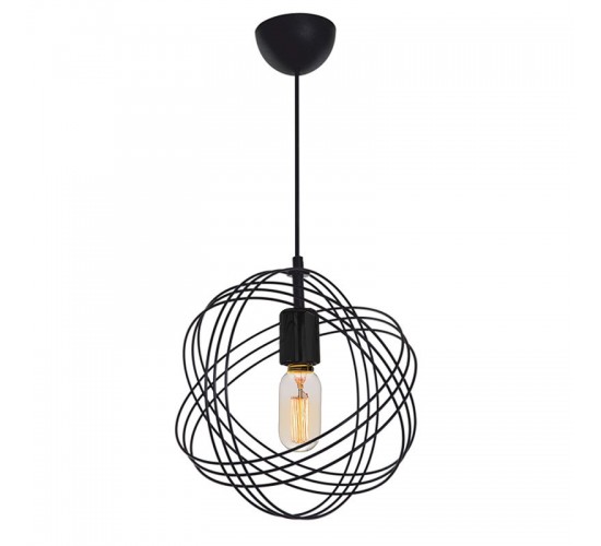 Φωτιστικό οροφής μονόφωτο Idris E27 μαύρο Φ30x75εκ Υλικό: METAL 193-000063