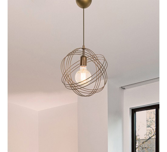 Φωτιστικό οροφής μονόφωτο Idris E27 χρυσό Φ30x75εκ Υλικό: METAL 193-000064