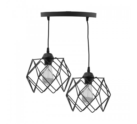 Φωτιστικό οροφής δίφωτο Zocie Ε27 μαύρο Φ30x70εκ Υλικό: METAL 193-000072