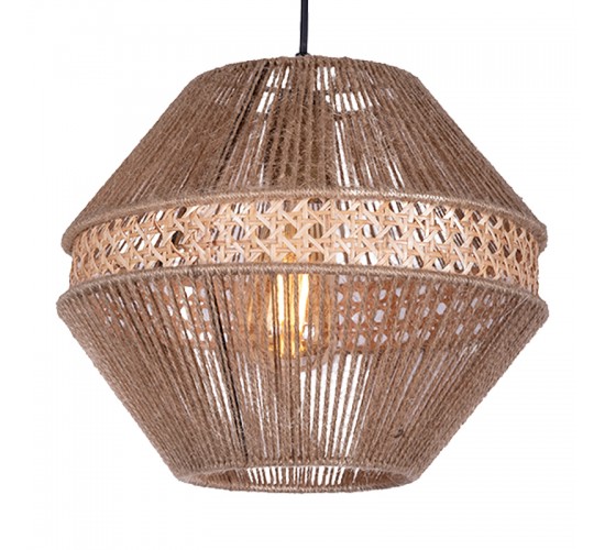 Φωτιστικό οροφής Efkol φυσικό Φ32x70εκ Υλικό: RATTAN 193-000076