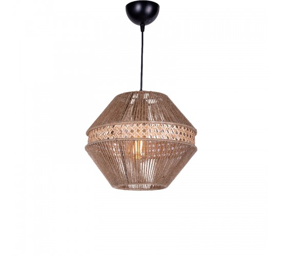 Φωτιστικό οροφής Efkol φυσικό Φ32x70εκ Υλικό: RATTAN 193-000076