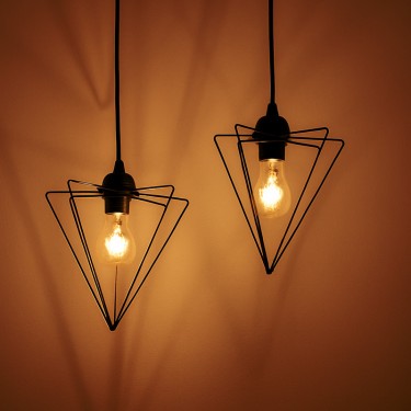 Φωτιστικό οροφής δίφωτο Tebour Ε27 μέταλλο μάυρο 30x30x70εκ Υλικό: METAL - GLASS 193-000113