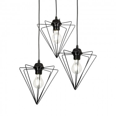 Φωτιστικό οροφής τρίφωτο Tebour Ε27 μέταλλο μάυρο 30x30x75εκ Υλικό: METAL - GLASS 193-000114
