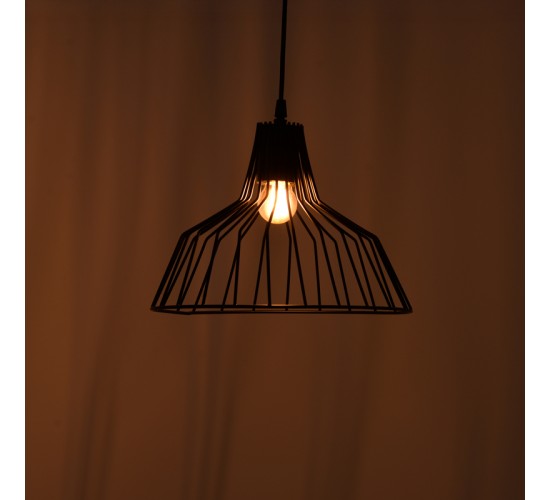 Φωτιστικό οροφής Derbea Ε27 μέταλλο μαύρο Φ25x70εκ Υλικό: METAL 193-000119