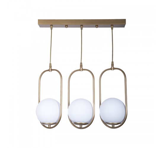 Φωτιστικό οροφής τρίφωτο Lavol Ε27 μέταλλο χρυσό 50x3x70εκ Υλικό: METAL 193-000127