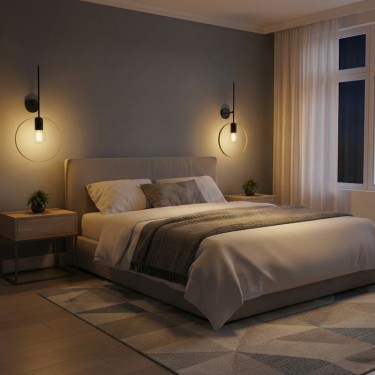 Φωτιστικό τοίχου-απλίκα Bendia Ε27 μέταλλο μαύρο-χρυσό 25x15x52εκ Υλικό: METAL 193-000129