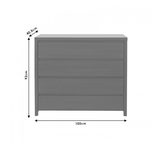 Συρταριέρα Selina 4ων συρταριών wenge 105x40.5x92εκ Υλικό: CLIPBOARD WITH MELAMINE COATING 195-000003