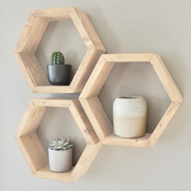 Ραφιέρα τοίχου Radix 3 τμχ μασίφ ξύλο πεύκου φυσικό 30x9x34εκ Υλικό: SOLID WOOD 18mm 197-000021