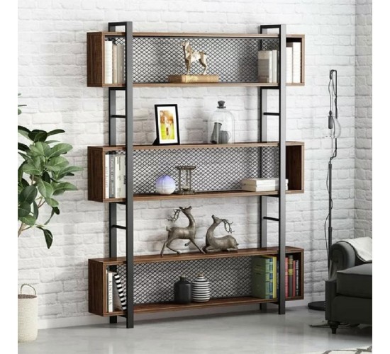 Βιβλιοθήκη Fifer καρυδί-μαύρο 120x27x185εκ Υλικό: 18 MM PARTICLE BOARD SHELVES - 40x20 MM SKELETON - DECORATIVE WIRE BACKBOARD 197-000059 Βιβλιοθήκη Fifer καρυδί-μαύρο 120x27x185εκ Υλικό: 18 MM PARTICLE BOARD SHELVES - 40x20 MM SKELETON - DECORATIVE WIRE BACKBOARD 197-000059