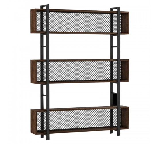 Βιβλιοθήκη Fifer καρυδί-μαύρο 120x27x185εκ Υλικό: 18 MM PARTICLE BOARD SHELVES - 40x20 MM SKELETON - DECORATIVE WIRE BACKBOARD 197-000059 Βιβλιοθήκη Fifer καρυδί-μαύρο 120x27x185εκ Υλικό: 18 MM PARTICLE BOARD SHELVES - 40x20 MM SKELETON - DECORATIVE WIRE BACKBOARD 197-000059