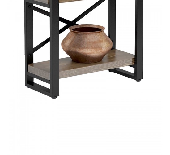 Βιβλιοθήκη Crimson καρυδί-μαύρο 50x22x150εκ Υλικό: 18 MM PARTICLE BOARD - 40x20 MM SKELETON 197-000060 Βιβλιοθήκη Crimson καρυδί-μαύρο 50x22x150εκ Υλικό: 18 MM PARTICLE BOARD - 40x20 MM SKELETON 197-000060