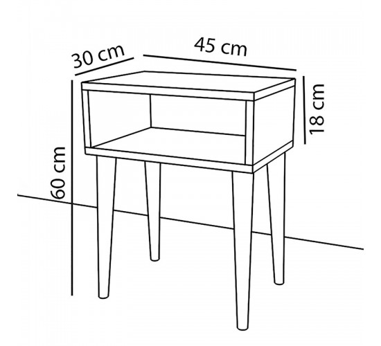 Κομοδίνο Hank καρυδί 45x30x60εκ Υλικό: PARTICLE BOARD 197-000126