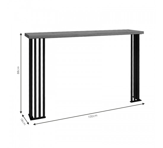 Κονσόλα Bruce καρυδί 100x18x88εκ Υλικό: 18 mm Particle Board. and Metal Legs 197-000148 Κονσόλα Bruce καρυδί 100x18x88εκ Υλικό: 18 mm Particle Board. and Metal Legs 197-000148