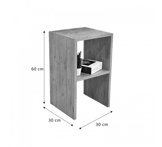 Βοηθητικό τραπέζι Leofric μελαμίνης oak 30x30x60εκ Υλικό: particle board 197-000158
