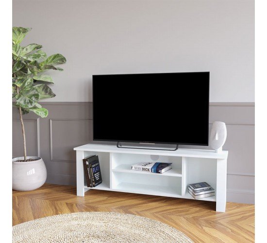 Έπιπλο τηλεόρασης Tserium μελαμίνης λευκό 120x30x45εκ Υλικό: CHIPBOARD MELAMINE 197-000168