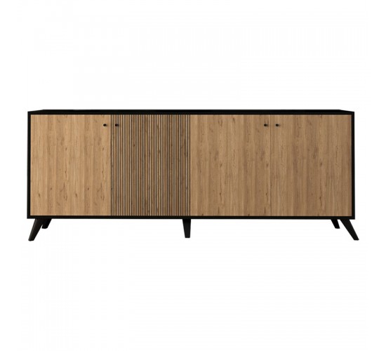 Μπουφές Flipter μελαμίνης oak-μαύρο 180x40x78,6εκ Υλικό: CHIPBOARD MELAMINE - PP LEGS 197-000176 Μπουφές Flipter μελαμίνης oak-μαύρο 180x40x78,6εκ Υλικό: CHIPBOARD MELAMINE - PP LEGS 197-000176