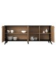 Μπουφές Flipter μελαμίνης oak-μαύρο 182x40x78,6εκ Υλικό: CHIPBOARD MELAMINE - PP LEGS 197-000176